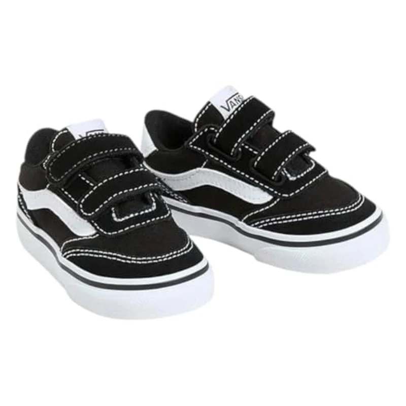 Vans Brooklyn LS V, Zapatillas, Lienzo de Gamuza Blanco y Negro, 35 EU - Imagen 2