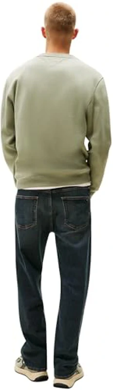 Tommy Jeans TJM Reg S Flag Crew Dm0Dm20741 Sudadera sin Botones, Green (Utility Sage), XL para Hombre - Imagen 2