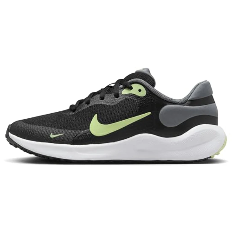 NIKE Revolution 7, Sneaker Hombre, Black Barely Volt Smoke Grey White, 33.5 EU - Imagen 1