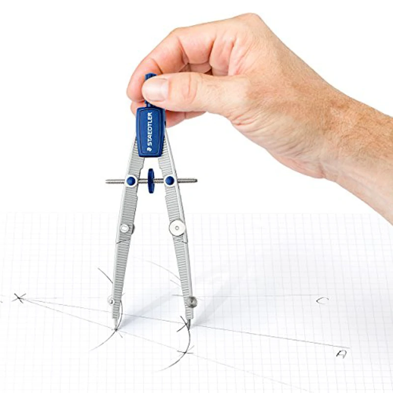 Staedtler NORIS CLUB 550 01, compás escolar de precisión con rueda de ajuste, Color Plateado - Imagen 2