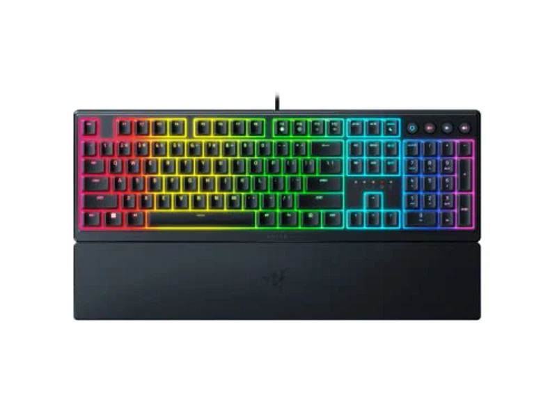 Razer Ornata V3 - Teclado para Juegos de Perfil Bajo (Interruptor Híbrido de Membrana Mecha, Teclas Recubiertas de UV, Reposamuñecas Magnético Suave al Tacto, RGB Chroma) Diseño US, Negro - Imagen 1