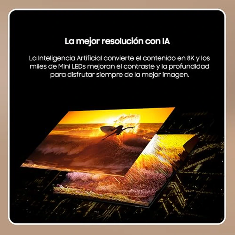 Samsung TV 75 Pulgadas Neo QLED QN800D 8K Mini LED con Resolución 8K, Procesador NQ8 AI Gen2 con Inteligencia Artificial, Dolby Atmosy Q-Symphony, el Mejor Smart TV y Slim One Connect - Imagen 2