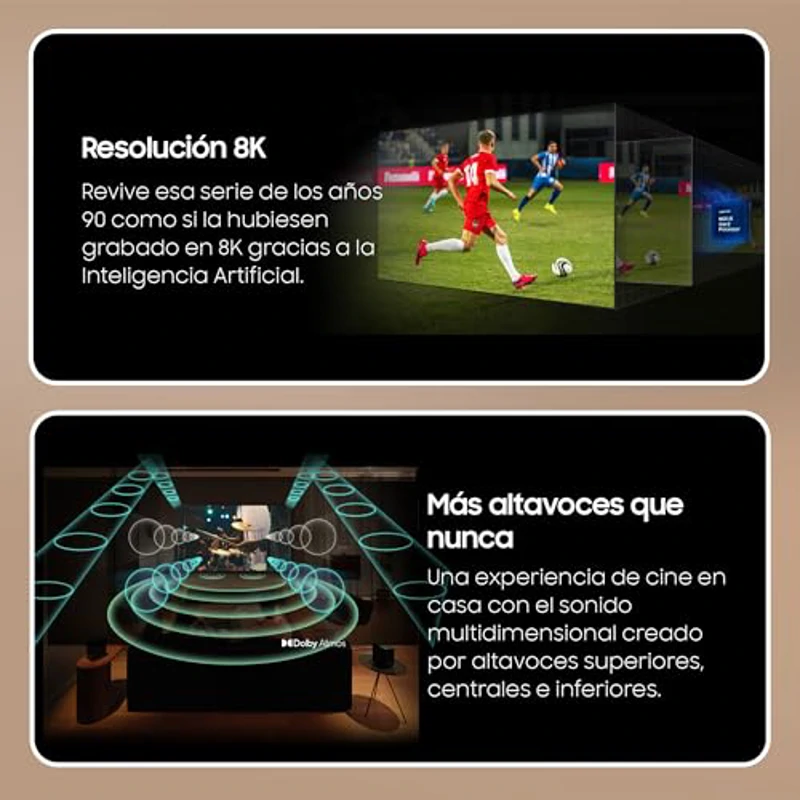 Samsung TV 75 Pulgadas Neo QLED QN800D 8K Mini LED con Resolución 8K, Procesador NQ8 AI Gen2 con Inteligencia Artificial, Dolby Atmosy Q-Symphony, el Mejor Smart TV y Slim One Connect - Imagen 3