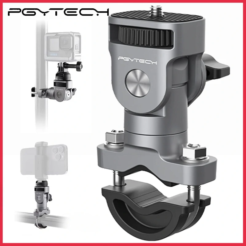 PGYTECH Soporte con perno en U para tubos de 12,7 a 33 mm para teléfonos inteligentes con cámara de acción de ciclismo de la serie de bicicletas/vehículos - Imagen 1