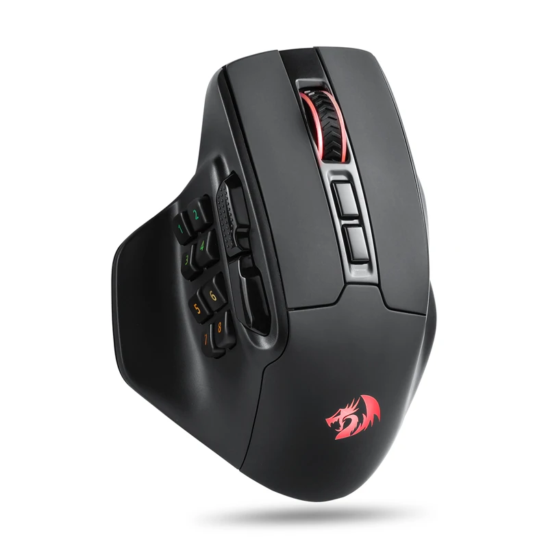 Ratón para juegos MMO inalámbrico Redragon M811 PRO, ratón para jugadores RGB con 15 botones programables, 10 teclas macro laterales - Imagen 1