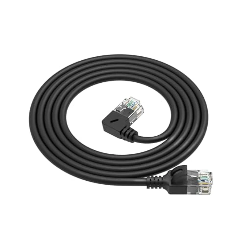 ACT Cable de red CAT6A acodado 90° hacia la izquierda, U/UTP LSZH LAN cable delgado de 3,6 mm Slimline, cable Ethernet flexible con conector RJ45, 0,25 metros, hacia la - DC1952 - Imagen 2