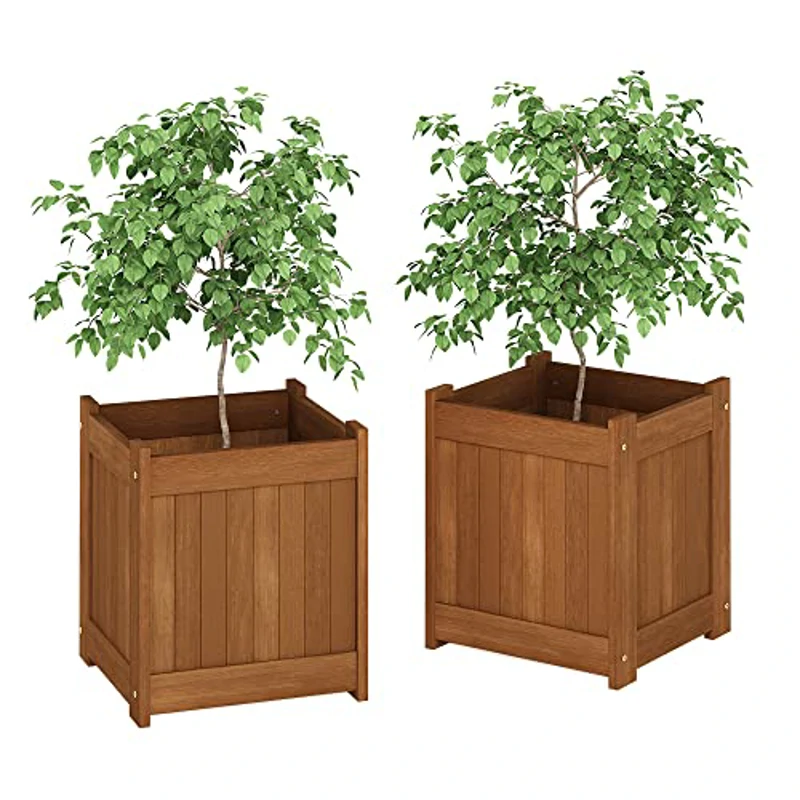 Furinno Caja De Flores De Madera - Imagen 1