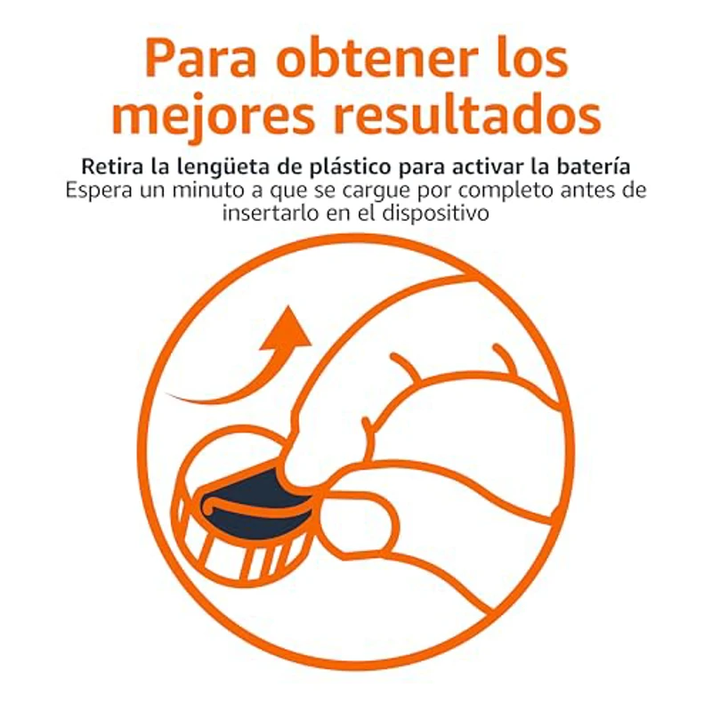 Amazon Basics Paquete de 60 pilas, tamaño 312, para audífonos, zinc-aire, 1,45 voltios, pestaña marrón, vida útil de 4 años, Paquete seguro para niños (usa tijeras para abrirlo) - Imagen 3
