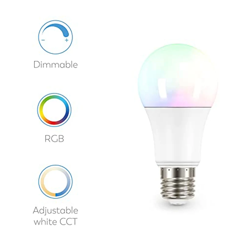 Garza Smart - Pack 2 Bombilla LED Inteligente Wifi Estándar A60, 11W (equivale a 75W incandescencia), E27, RGB + CCT, Intensidad regulable, Programable, Control voz y app, Alexa/Google, WiFi 2.4GHz - Imagen 3