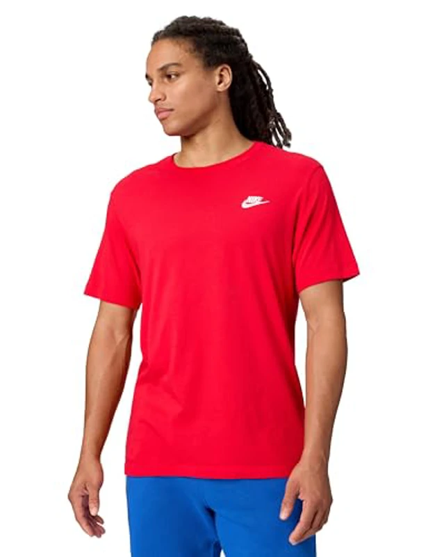 Nike M NSW Club tee T-Shirt, Hombre, University Red/White, L - Imagen 1