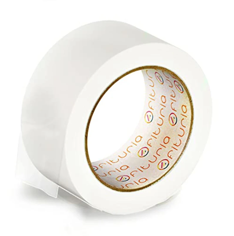 OFITURIA Cinta Adhesiva, color Blanco, Cinta para Embalaje y Organizar tus Cajas y Envíos, Ideal para Manualidades y Decoración, Precinto de Colores Vibrantes 66 mt x 48 mm (1 und. - Blanco) - Imagen 1