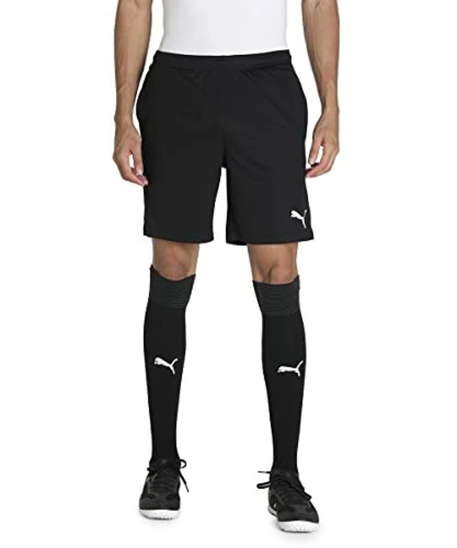 PUMA teamRISE Training Shorts Pantalones Cortos, Hombre, Black White, L - Imagen 1
