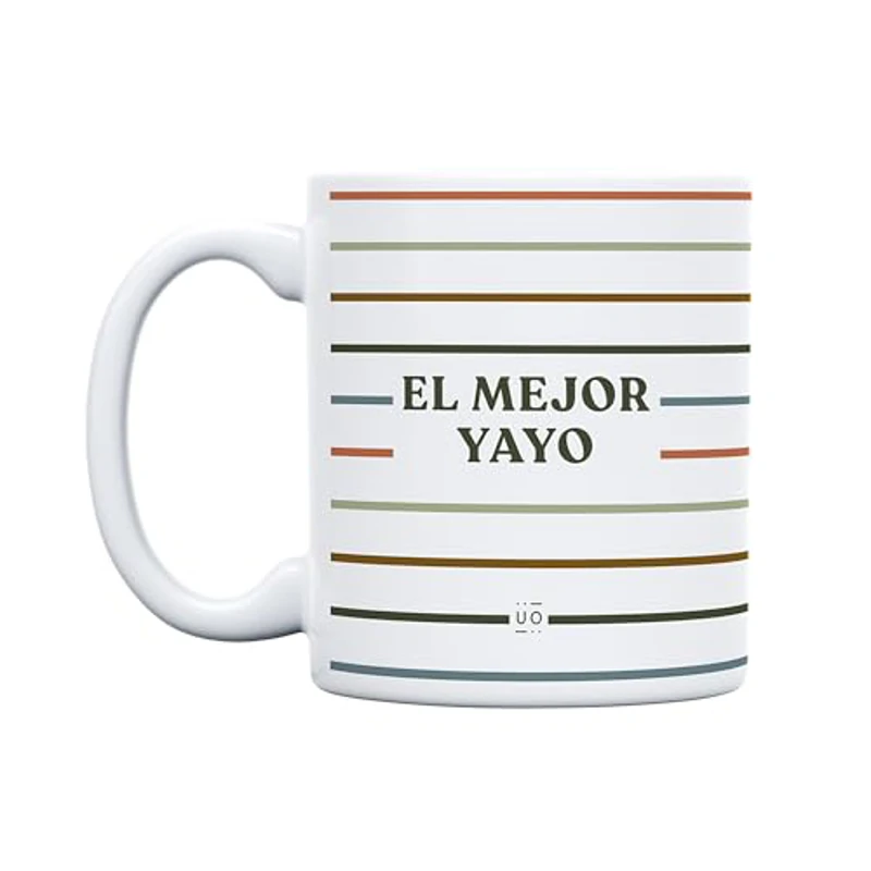 UO Taza de regalo con mensaje El mejor yayo, Regalo para yayos, regalo para padres, 350 ml, Cerámica - Imagen 1
