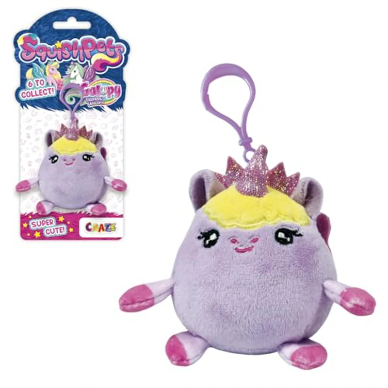 Squishpets - Llavero Galupy Rainbow Unicorn Seffry 6 cm | Peluche Suave Unicornio Arcoíris | Llavero Accesorio Infantil Niña para Mochila | Regalo Original - Imagen 1