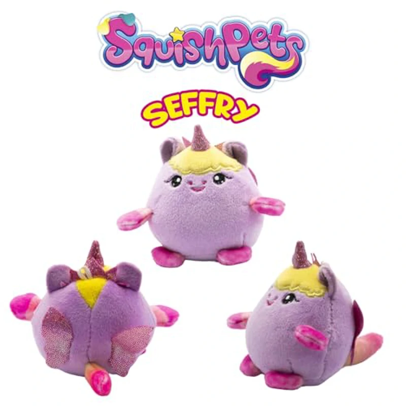 Squishpets - Llavero Galupy Rainbow Unicorn Seffry 6 cm | Peluche Suave Unicornio Arcoíris | Llavero Accesorio Infantil Niña para Mochila | Regalo Original - Imagen 2