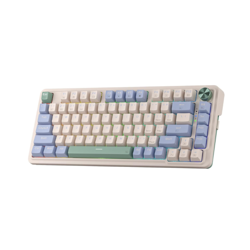 Redragon K673 PRO 75% Junta inalámbrica RGB 3 modos 81 teclas Teclado mecánico compacto intercambiable en caliente para juegos - Imagen 1