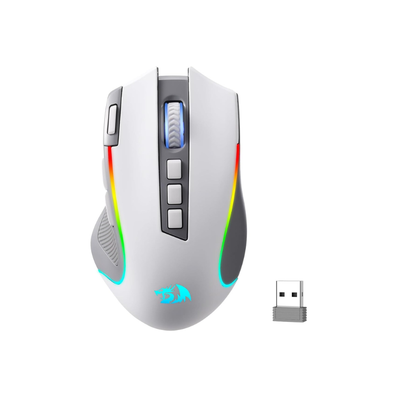 Redragon M612 PRO RGB BT 2.4G Gaming Gamer Mouse, Óptico Inalámbrico 8000 DPI 9 Botones Programables 7 Modos Retroiluminados, B - Imagen 1