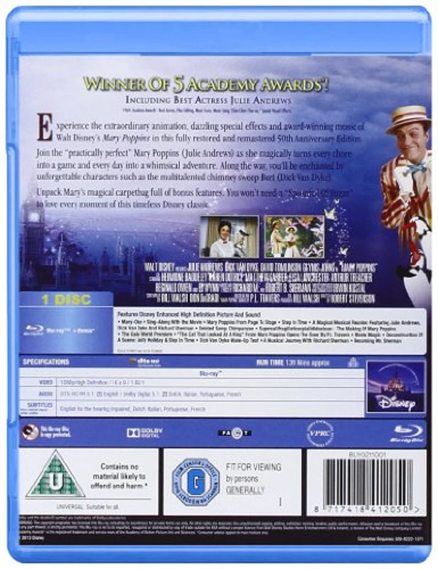 Mary Poppins [Reino Unido] [Blu-ray] - Imagen 2