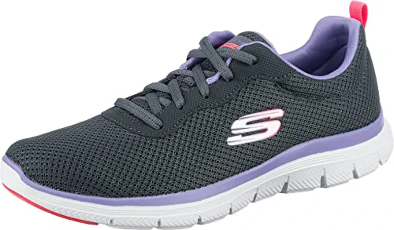 Skechers Flex Appeal 4.0 Brilliant View Regular, Zapatillas Mujer, Charcoal Mesh Lavender Trim, 40 EU - Imagen 1