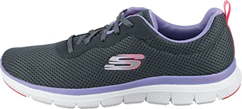 Skechers Flex Appeal 4.0 Brilliant View Regular, Zapatillas Mujer, Charcoal Mesh Lavender Trim, 40 EU - Imagen 3