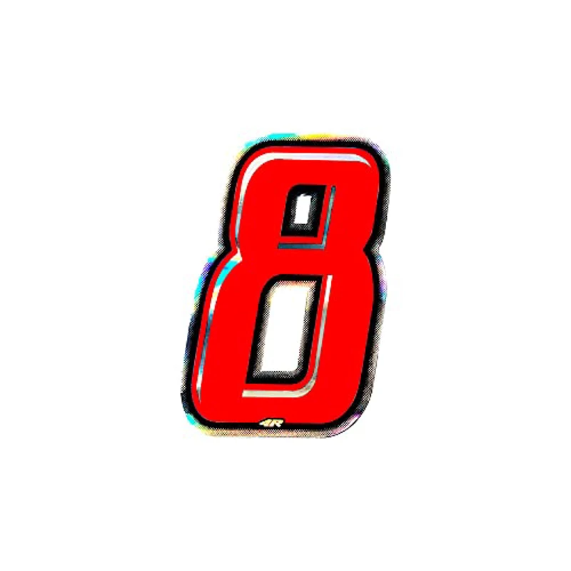 4R Quattroerre.it 13268 Número Racing 8, Rojo, 10 x 10 cm - Imagen 1