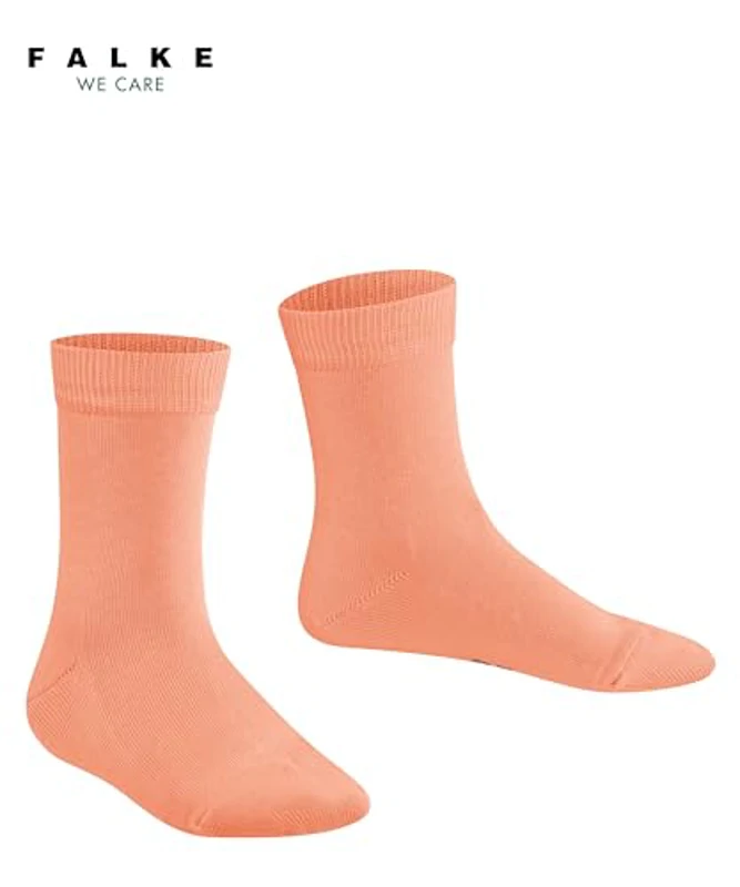 FALKE Family K So algodón sostenible lisos 1 par, Calcetines Unisex niños, Rojo Cantaloupe 8771, 19-22 - Imagen 3
