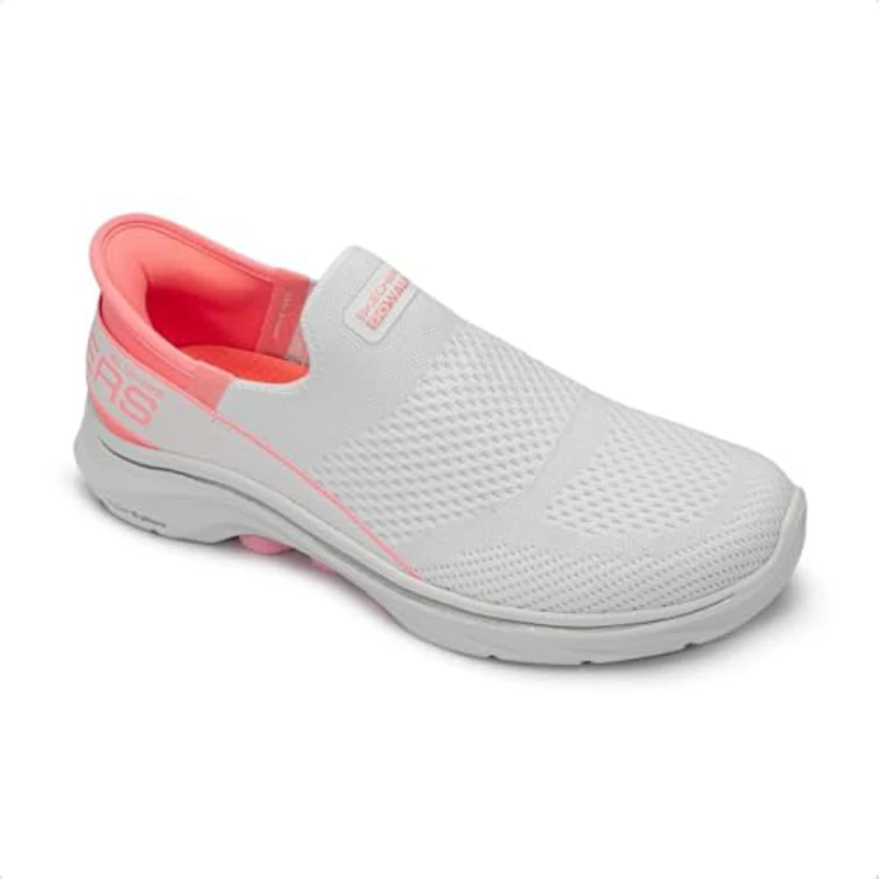 Skechers, GO Walk 7 MIA Mujer, White Textile Neon Pink Trim, 42 EU - Imagen 2