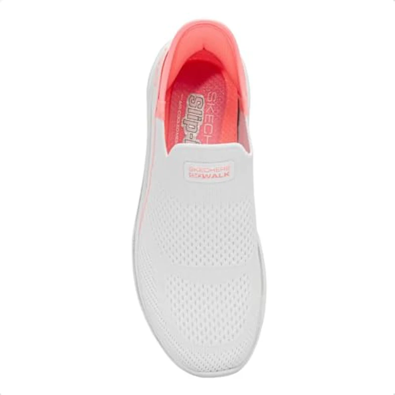 Skechers, GO Walk 7 MIA Mujer, White Textile Neon Pink Trim, 42 EU - Imagen 3