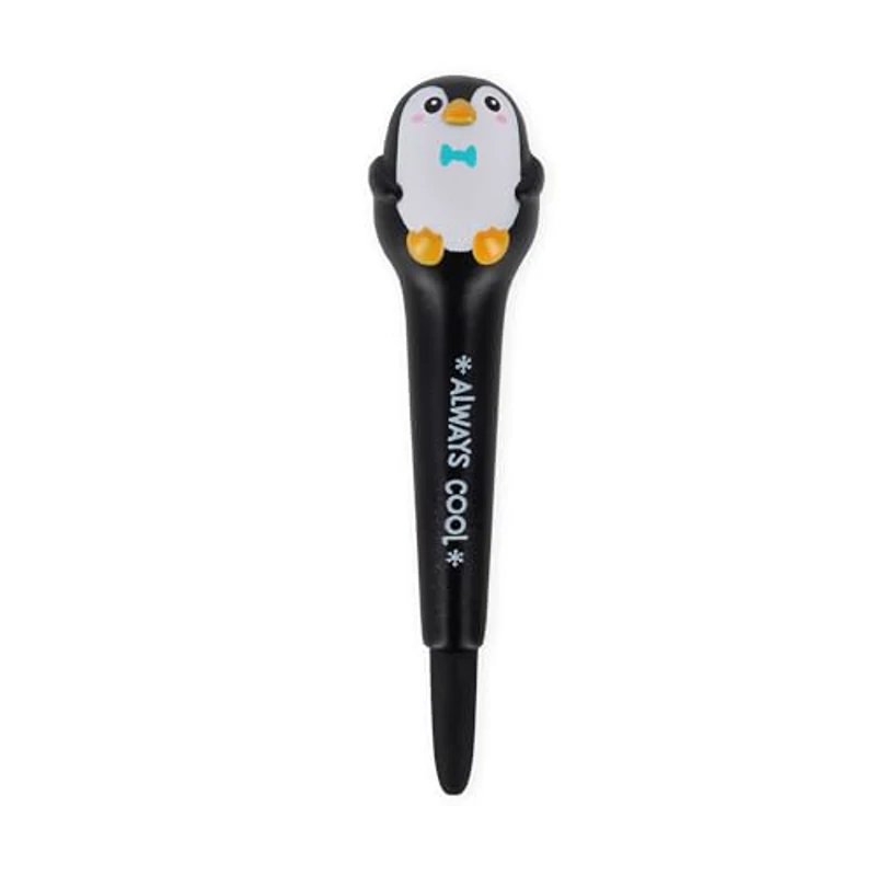 Legami - Bolígrafo de gel antiestrés – Squeezies, papelería para escribir, relajarse, concentrarse, bolígrafo antiestrés, súper suave, tinta negra, diámetro de la punta 1 mm, tema pingüino - Imagen 1