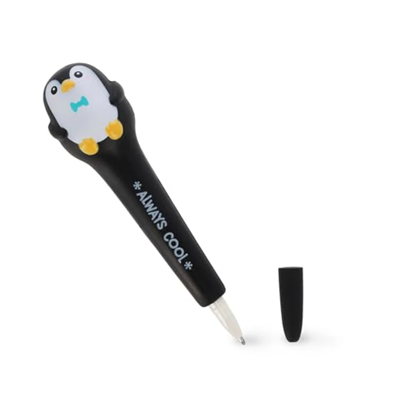 Legami - Bolígrafo de gel antiestrés – Squeezies, papelería para escribir, relajarse, concentrarse, bolígrafo antiestrés, súper suave, tinta negra, diámetro de la punta 1 mm, tema pingüino - Imagen 2