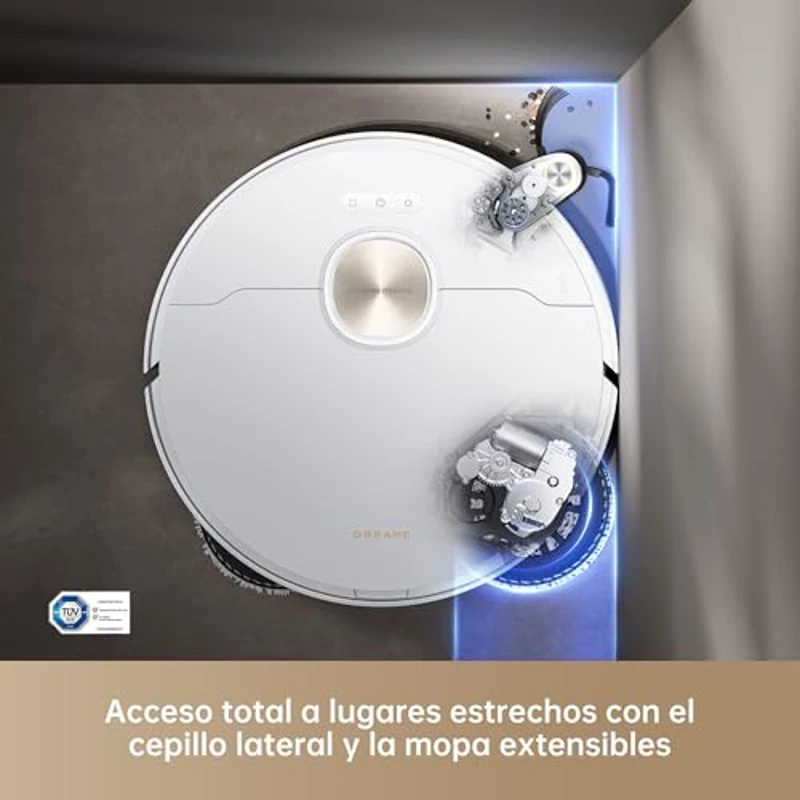 DREAME X40 Ultra Complete Robot Aspirador y Fregasuelos, 12.000 Pa Succión, con Mopa Extraíble y Elevable, 70℃ Fregona Autolimpiable, Cepillo Lateral Extensible y Elevable, Detección Suciedad - Imagen 2