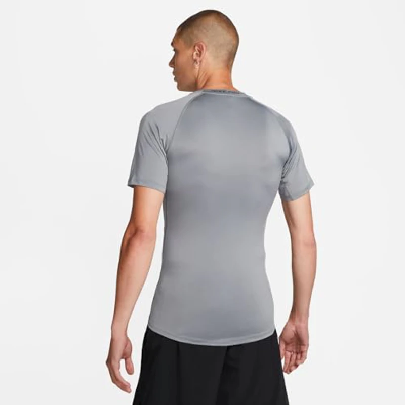 Nike M NP DF Tight Top SS Camiseta, Smoke Grey/Black, L Hombre - Imagen 3