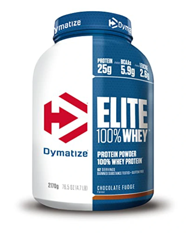 Dymatize Elite 100% Whey Chocolate Fudge 2170g - Pulverizador de adecuada Poteína y Baja Azúcar + Proteína de Suero y BCAA - Imagen 1
