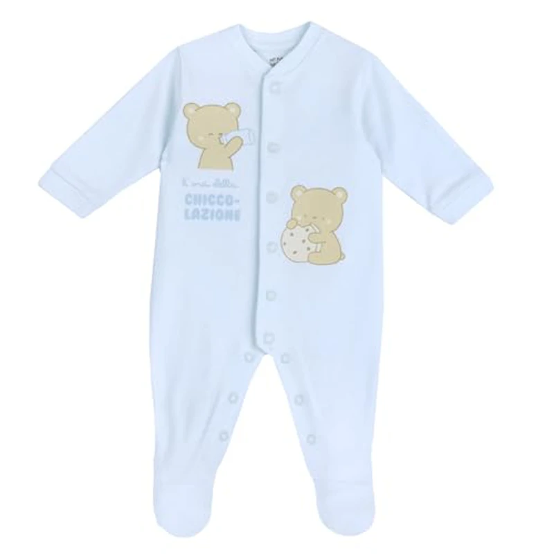 Chicco Mono Con Abertura Frontal, Bebé-Niños, Azul claro (3), 3 meses, Diseñado en Italia - Imagen 1