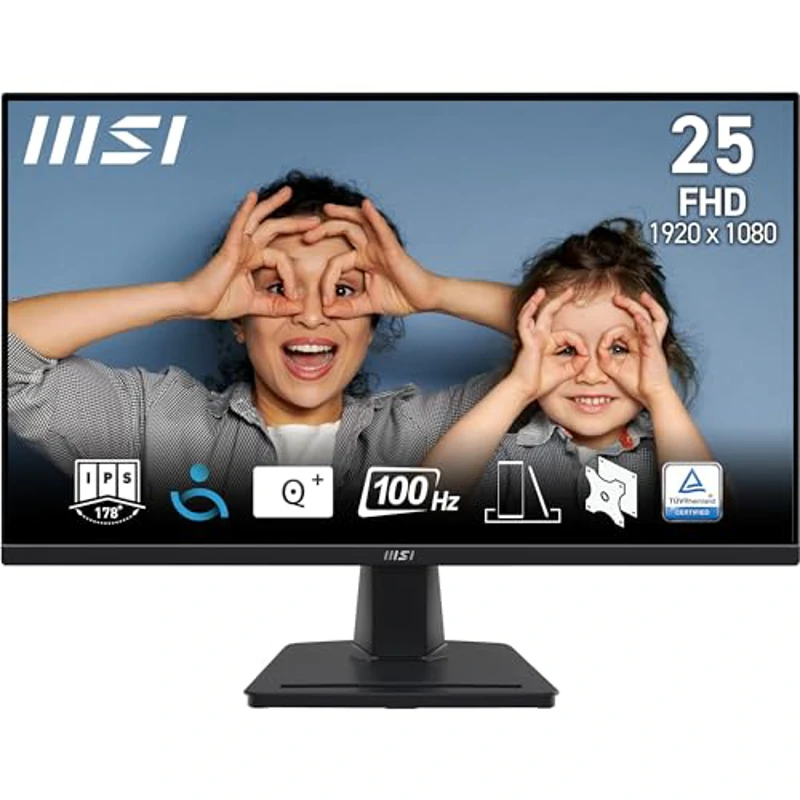 MSI Pro MP252 Monitor Profesional Full HD de 24,5"- Panel IPS 1920 x 1080, 100 Hz, Pantalla Eye-Friendly, Altavoces Integrados, inclinación Ajustable, HDM 2.0b, DisplayPort 1.4a - Imagen 1
