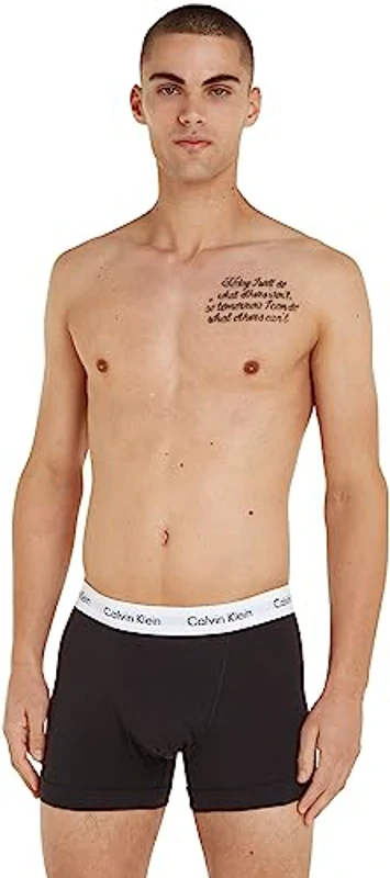 Calvin Klein Pack de 3 Calzoncillos Bóxer para Hombre Algodón Elástico, Multicolor (White/B&W Stripe/Black), L - Imagen 3
