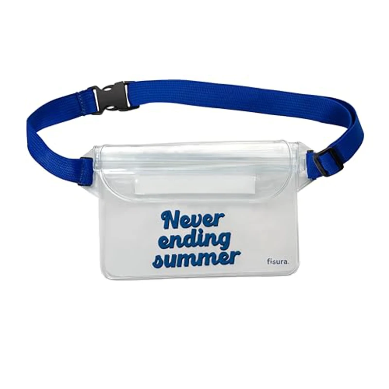 Fisura – Bolsa Impermeable. Riñonera Impermeable al Agua. Bolsa estanca con cinturón Ajustable. 22,5 cm x 12,5 cm (Summer, Azul) - Imagen 1