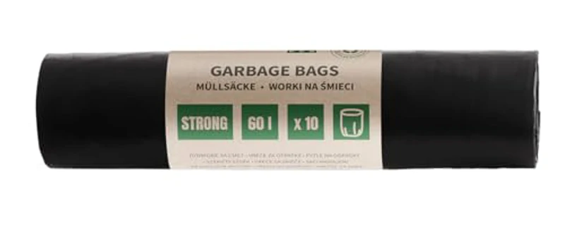 DONAU ECO 22021422-05 - Bolsas de basura (60 l de grosor, 10 bolsas de basura, 1 rollo, 1 rollo de basura, certificado Blauer Engel), color negro - Imagen 2