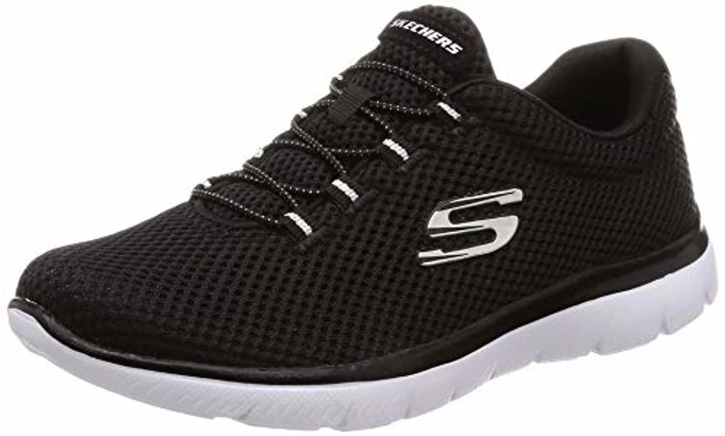 Skechers Summits Lite, Zapatillas Mujer, Black Mesh White Trim, 39.5 EU - Imagen 1