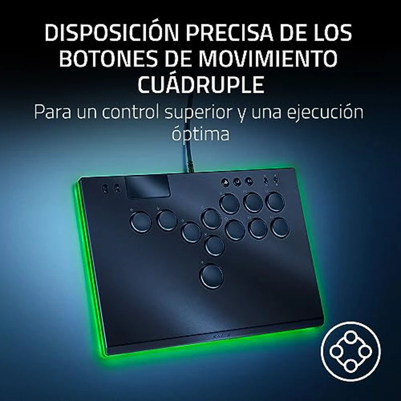 Razer Kitsune - Mando Arcade óptico multibotón para PS5 y PC (Disposición precisa de los botones de movimiento cuádruple, Switches ópticos de perfil bajo lineales Razer) Negro - Imagen 2