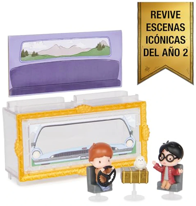 WIZARDING WORLD - PACK 3 FIGURAS HARRY POTTER WIZARDING WORLD MICRO MAGICAL MOMENTS: HARRY, RON Y HEDWIG + CAJA COCHE VOLADOR DEL AÑO 2 DE EXHIBICIÓN - 6068612 - Juguetes Niños 6 Años + - Imagen 2