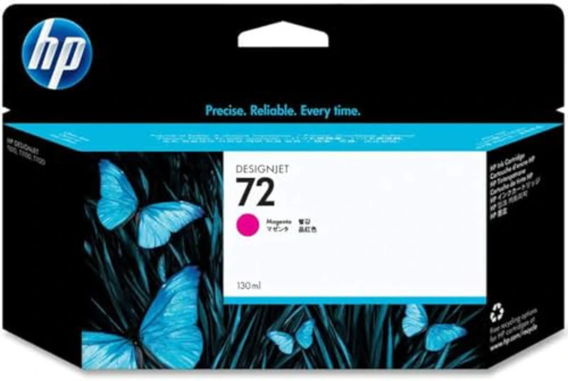 HP 72 C9372A Cartucho de Tinta Original HP DesignJet Magenta, de 130ml, para Impresoras Plotter de Gran Formato T2300 eMFP, T1300, T1200, T1120, T1100, T1100 MFP, T795, T790, T770, T620, T610 y T600 - Imagen 1