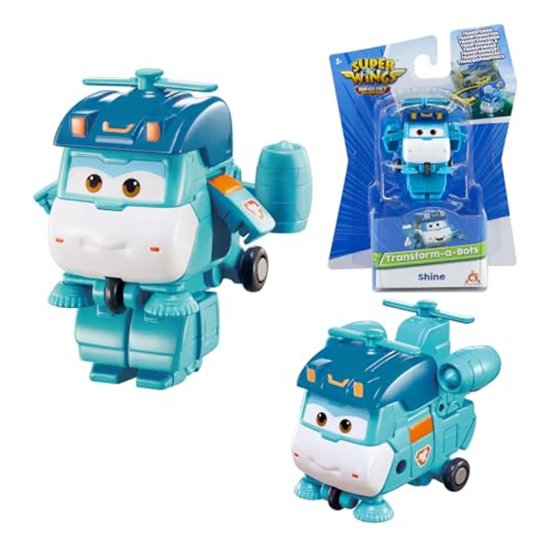 Super Wings Shine, Transform-a-Bots, avión de Juguete Preescolar para niños y niñas de 3 4 5 años, Regalos de cumpleaños para niños - Imagen 1