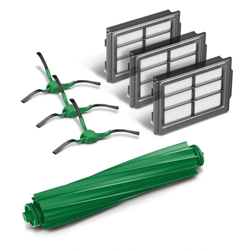 iRobot Repuesto original de Roomba, Kit de recambio para robots modelos Roomba Plus 405 Combo y Roomba Plus 505 Combo con base AutoWash, Pack con 3 filtros, 3 cepillos para esquinas y 1 cepillo goma - Imagen 1