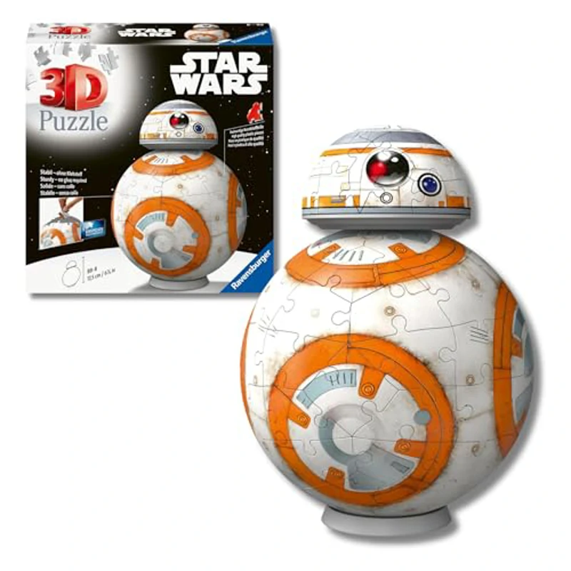 Ravensburger - Puzzle 3D Niños BB8 Star Wars | Puzzles 3D para Niños De 8 Años O Más | Maquetas para Montar De 99 Piezas | Regalo Niño 8 Años O Más - Imagen 1
