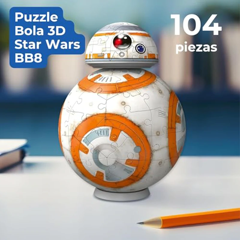 Ravensburger - Puzzle 3D Niños BB8 Star Wars | Puzzles 3D para Niños De 8 Años O Más | Maquetas para Montar De 99 Piezas | Regalo Niño 8 Años O Más - Imagen 3