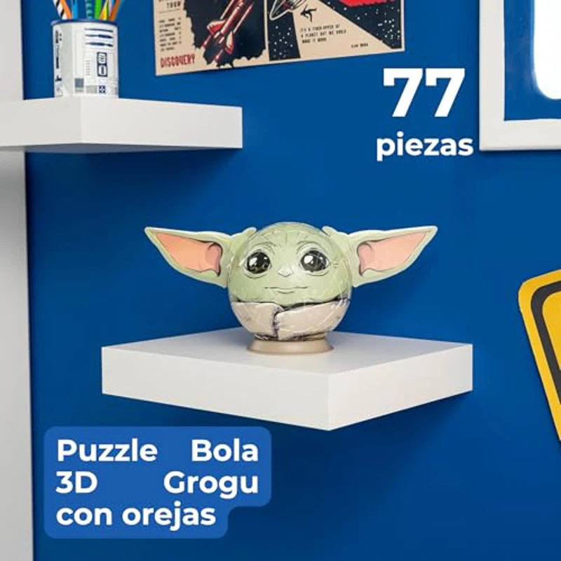 Ravensburger - Puzzle 3D Niños Bola De Star Wars: Grogu con Orejas | Puzzles 3D para Niños De 6 Años O Más | Maquetas para Montar De 72 Piezas | Regalo Niño 6 Años O Más - Imagen 2