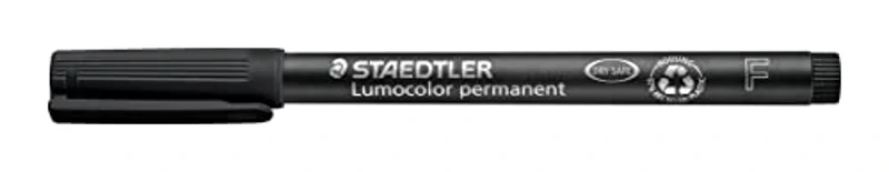 Staedtler Lumocolor 318-9 BKDA. Rotulador de punta fina de color negro. Blíster con 1 marcador con punta F. - Imagen 2