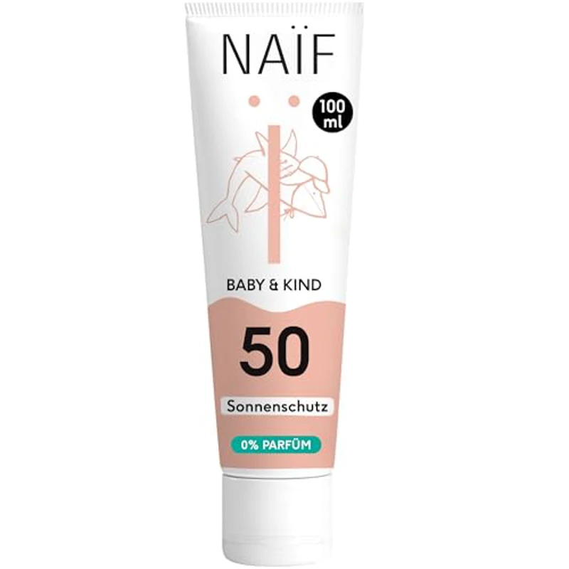 Naïf Protector Solar Mineral para Bebés y Niños – FPS 50, sin perfume, protección UVA/UVB, resistente al agua, dermatológicamente probado, sin microplásticos – 100 ml - Imagen 1