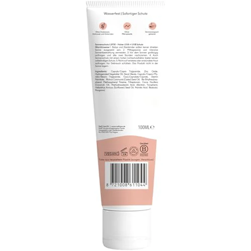 Naïf Protector Solar Mineral para Bebés y Niños – FPS 50, sin perfume, protección UVA/UVB, resistente al agua, dermatológicamente probado, sin microplásticos – 100 ml - Imagen 2